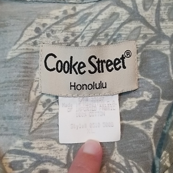 Cooke Street Honolulu mens gray palm leaf shirt XL - Picture 8 of 10